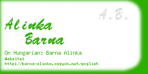 alinka barna business card